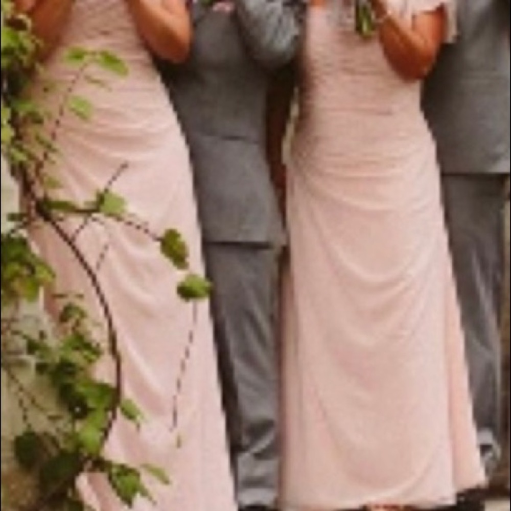 Mori Lee off the shoulder bridesmaid dress